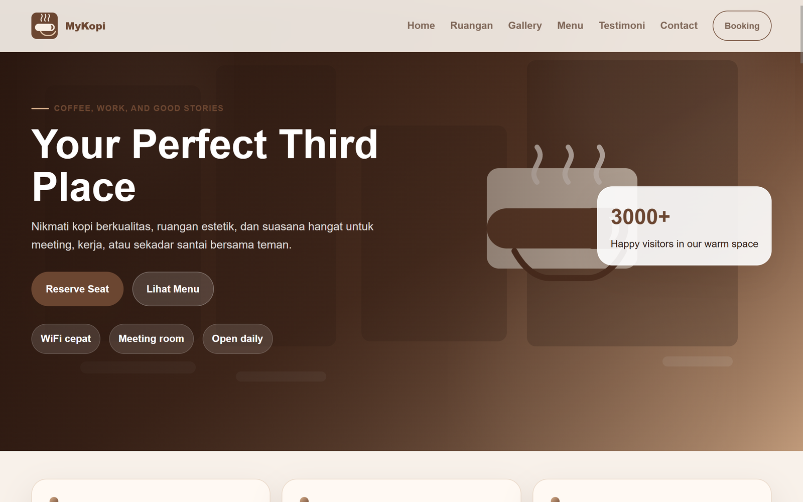 MyKopi - Coffee Shop Landing Page